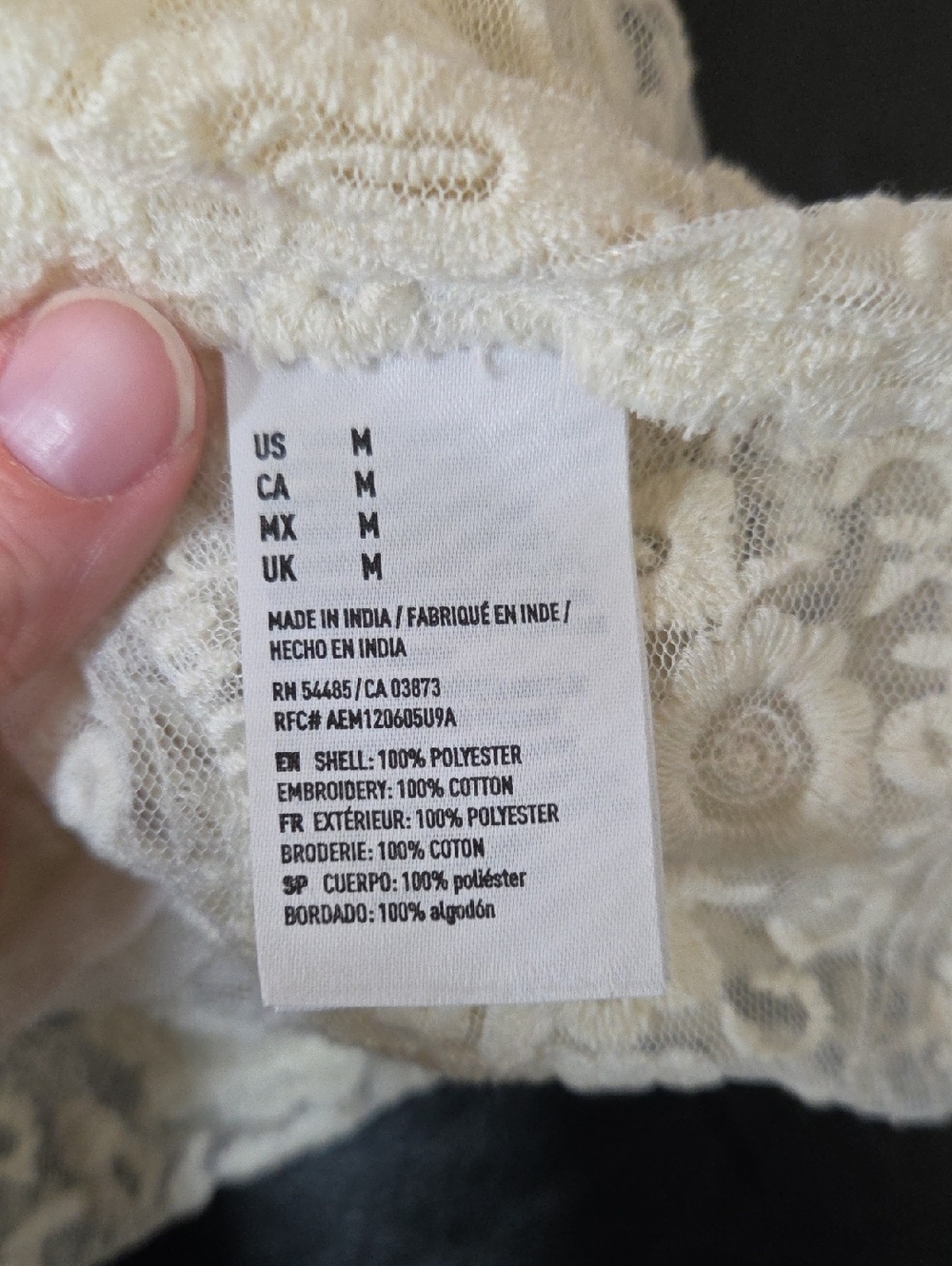 American Eagle Sheer White Lace Boho Kimono Cardigan Top Embroidered Medium M - Picture 5 of 8